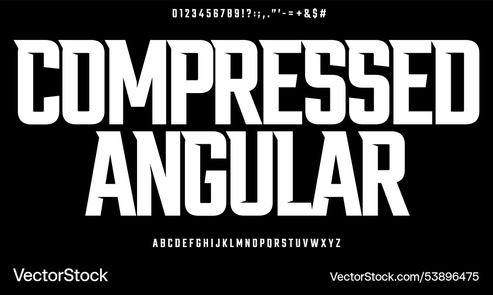 Compressed angular alphabet with bold geometry Compressed angular alphabet with bold geometry vector image