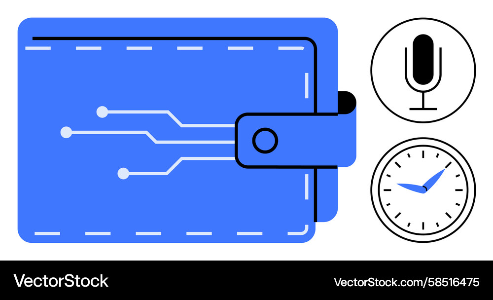 Digital Wallet with Circuit Icon Vector Image