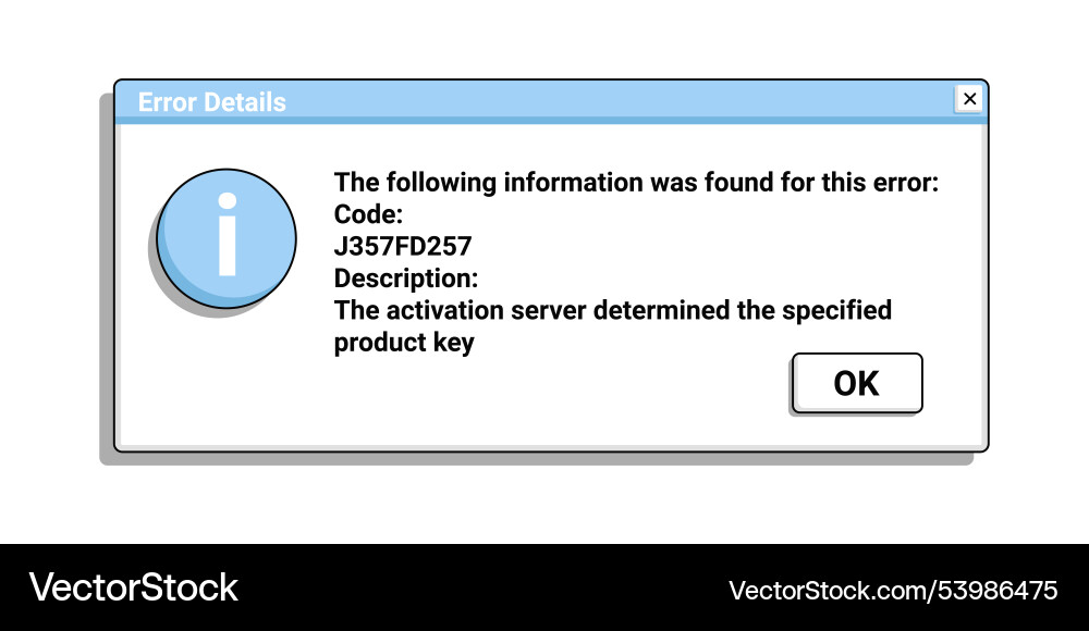 Error notification window in retro style vector image