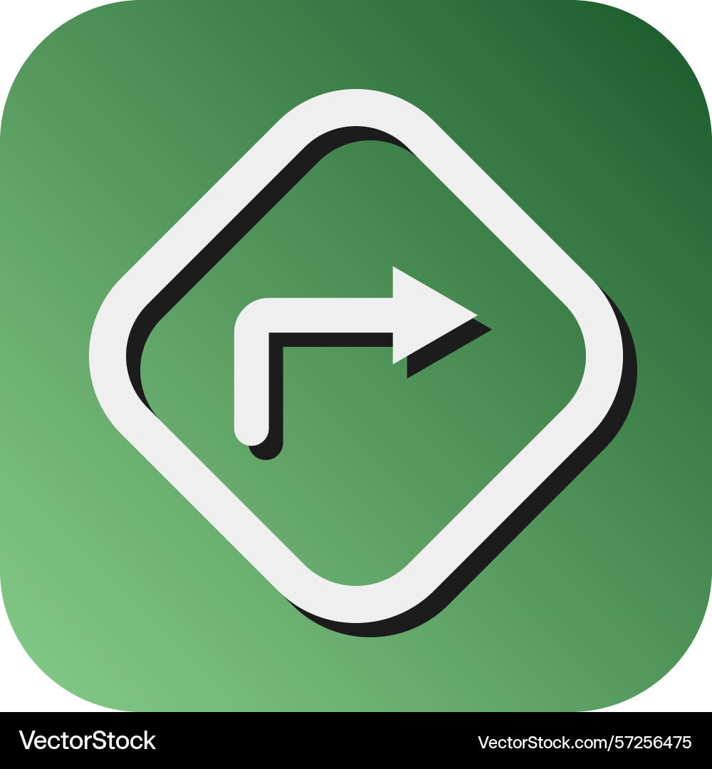 Go right glyph gradient background icon Vector Image