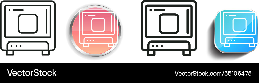 Incubator icon thin linear regular and button Incubator icon thin linear regular and button Vector Image