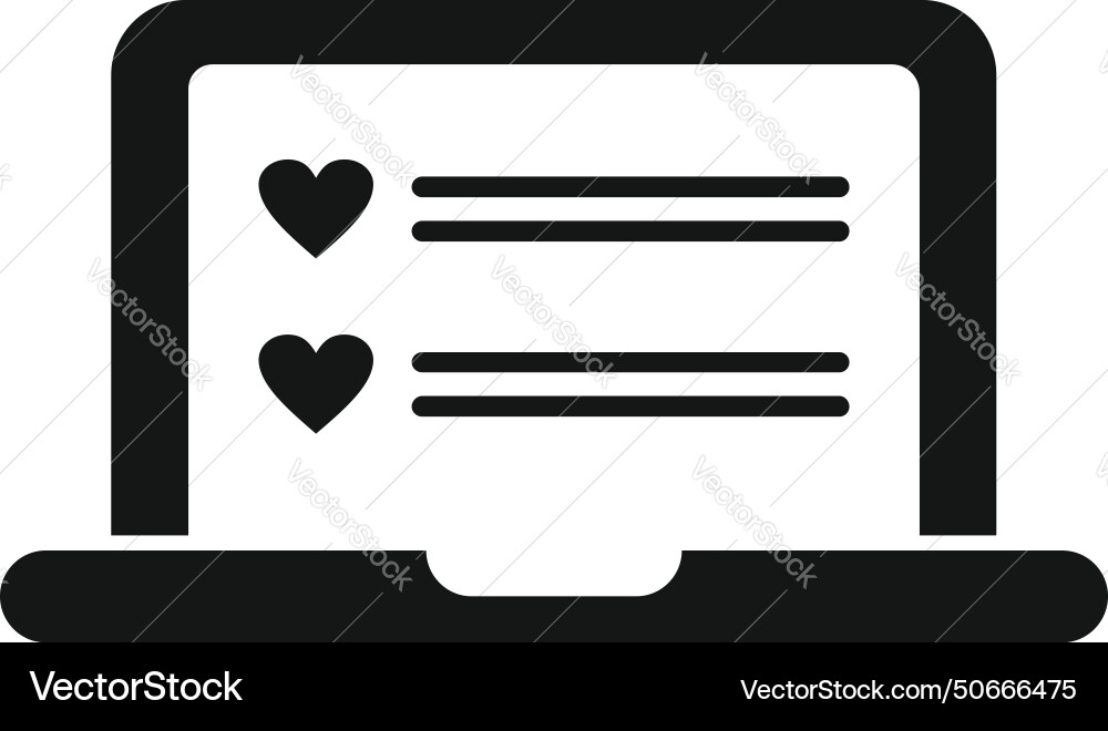 Laptop online sheet list icon simple Royalty Free Vector