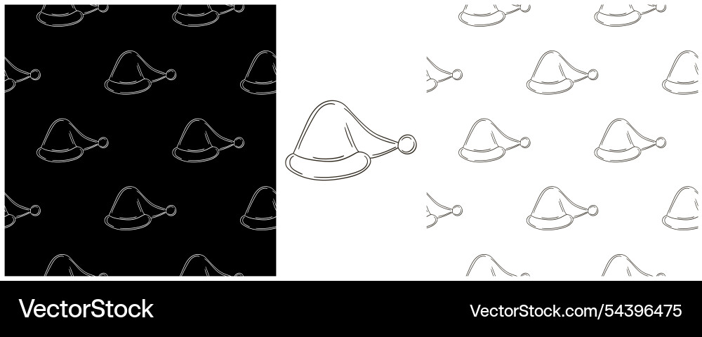 New year set monochrome pattern in hand draw style New year set monochrome pattern in hand draw style vector image