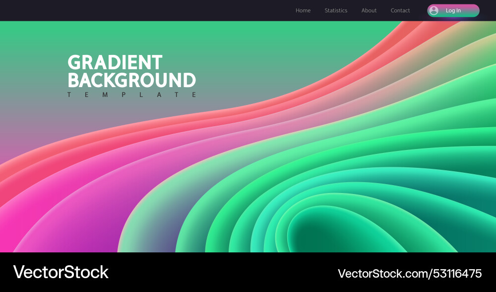 Website template with colorful wavy background Website template with colorful wavy background vector image