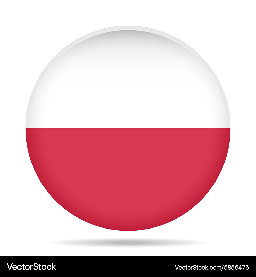 Button with flag of poland Vector Image