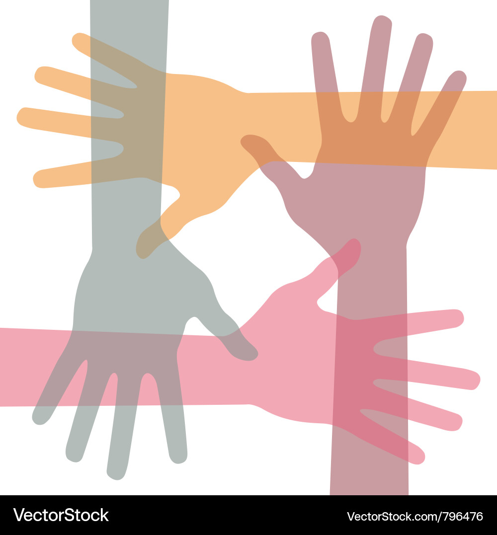 Connected Hands Vector Image