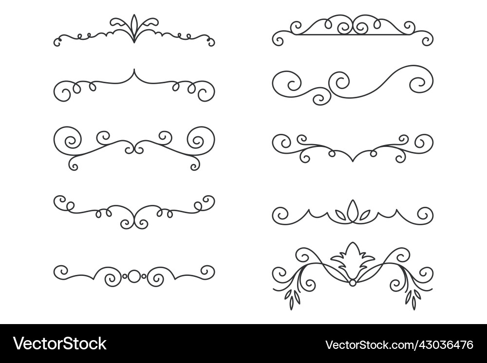 Elegant Linear Border Set Vector Image