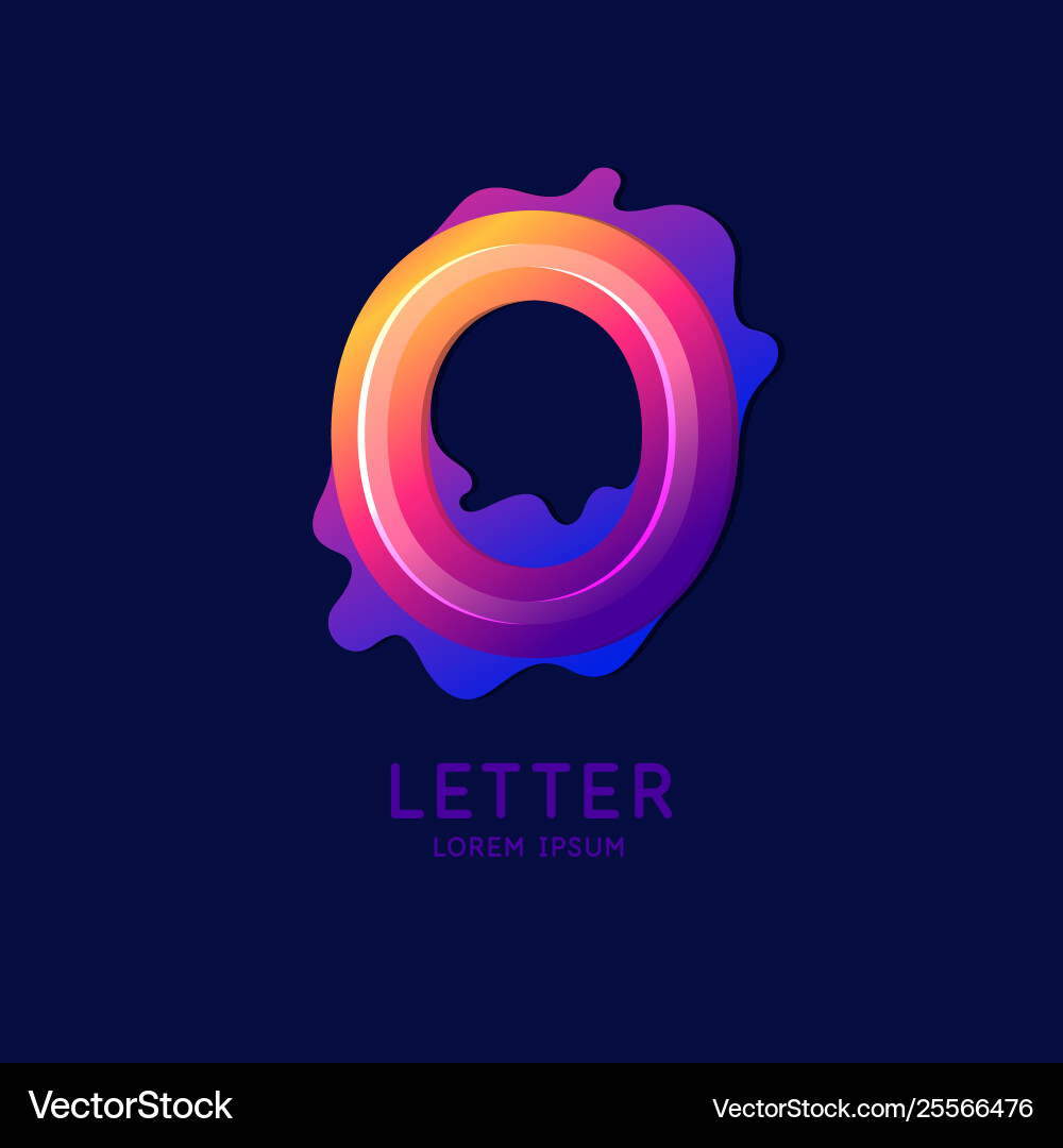 Letter o latin alphabet display Letter o latin alphabet display vektorbild