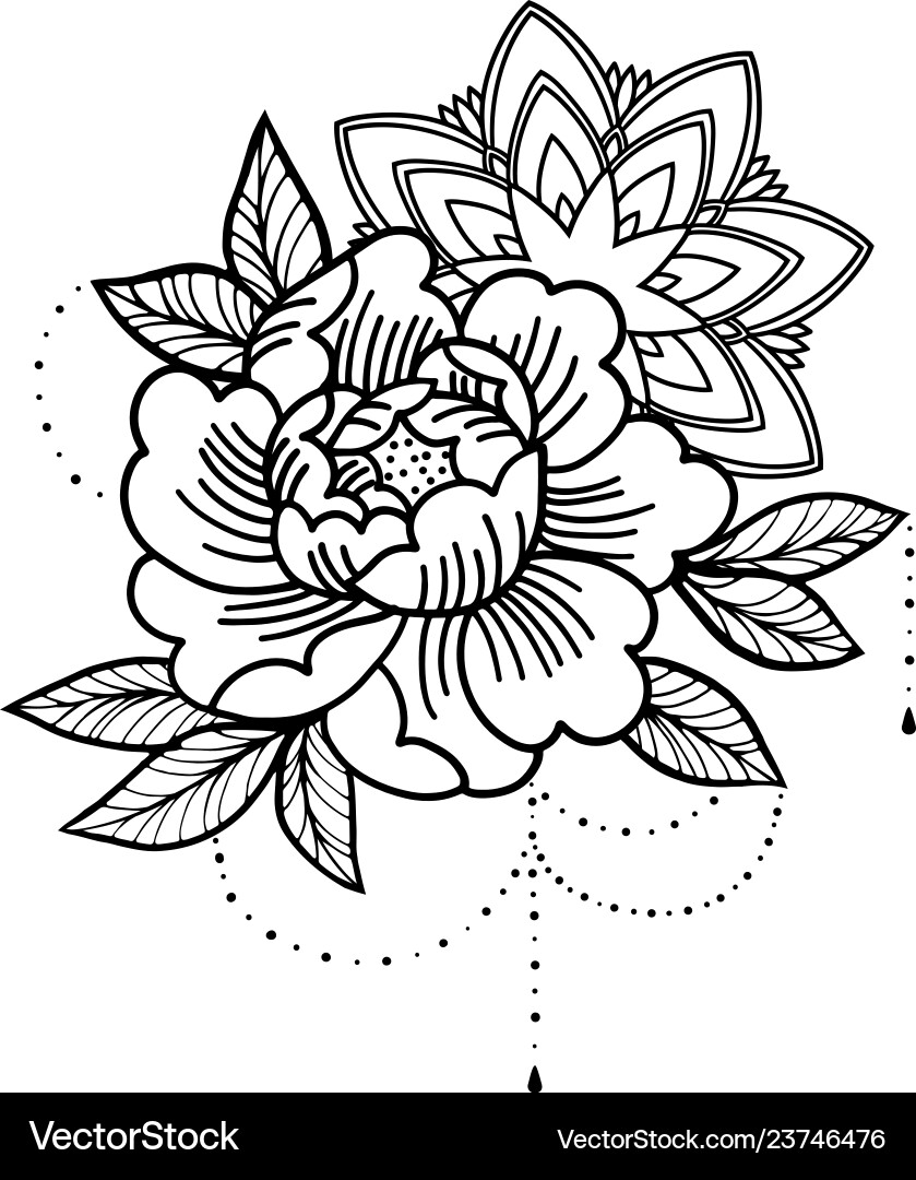 Mystic Rose with Beads Vector Image
