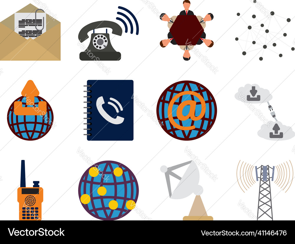 Net icon set Vector Image