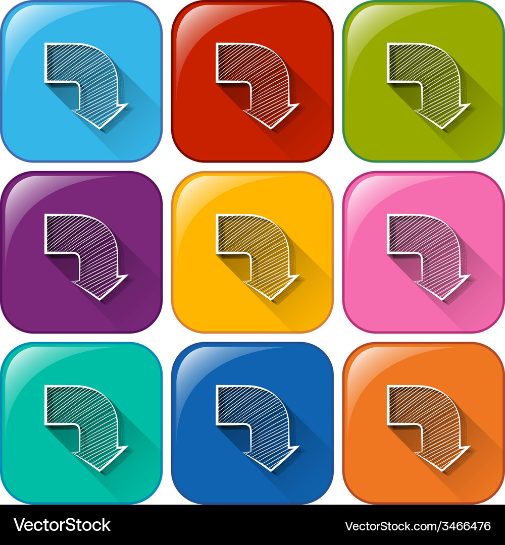 Rounded buttons with arrows Vector Image