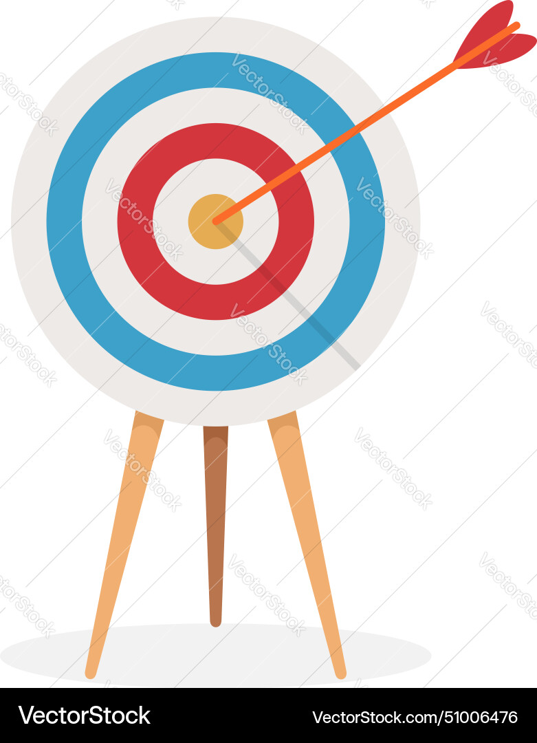 Target with arrow on a tripod Vector Image