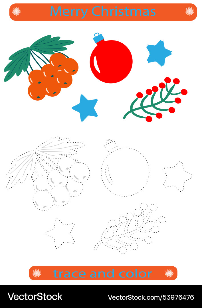 Trace and color tracing lines for children vector image