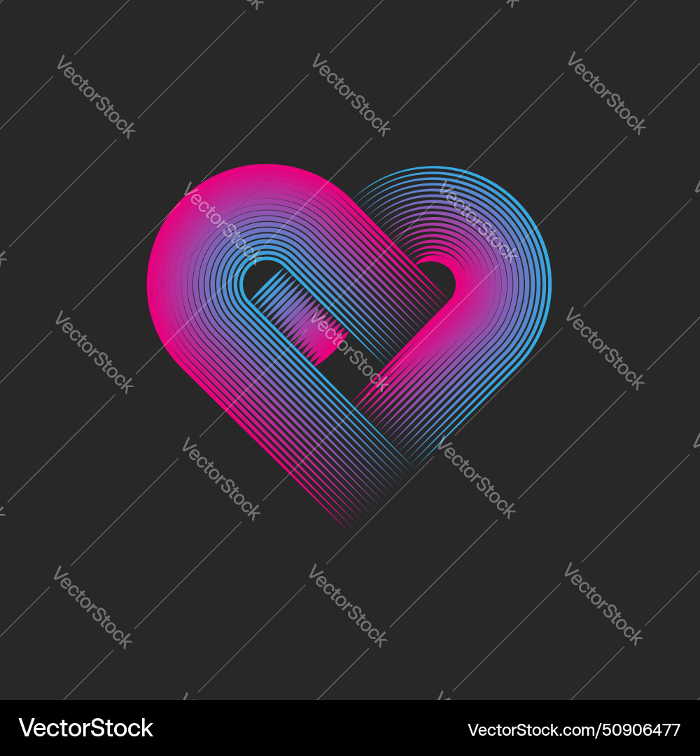 Abstrakte Herzform Logo linear kreatives Design Abstrakte Herzform Logo linear kreatives Design vektorbild