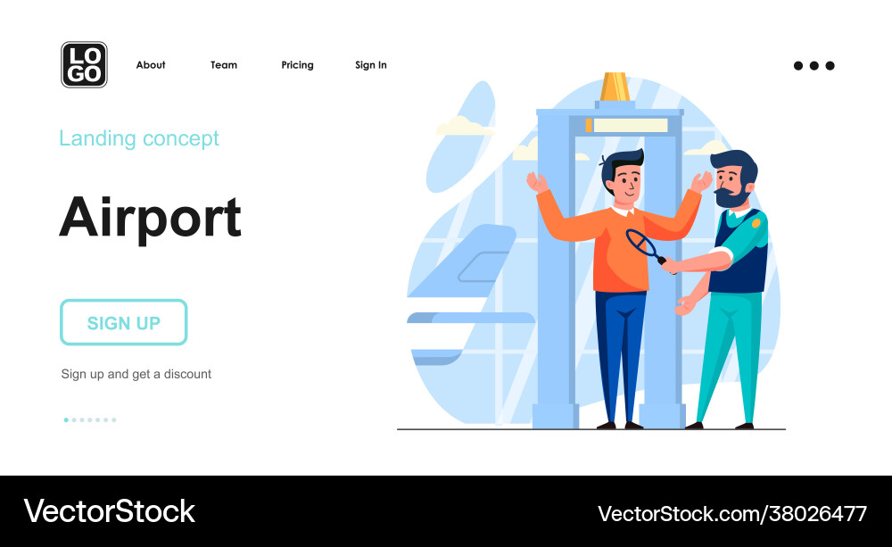 Airport web concept passenger checking Airport web concept passenger checking vector image
