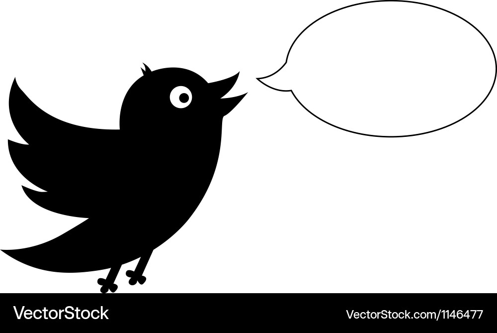 Black bird with speech bubble vector image