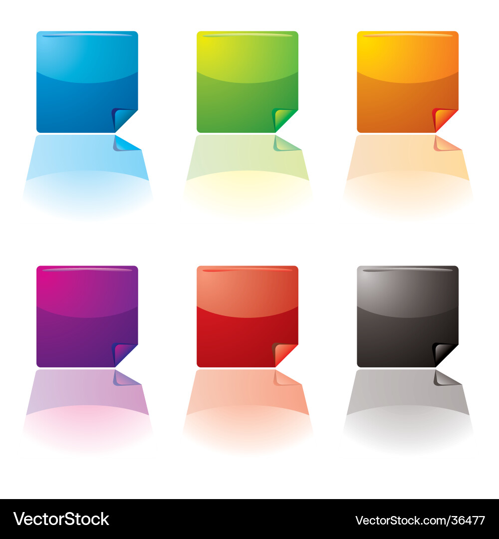Chrome Buttons - Set of Rounded Icons vector image