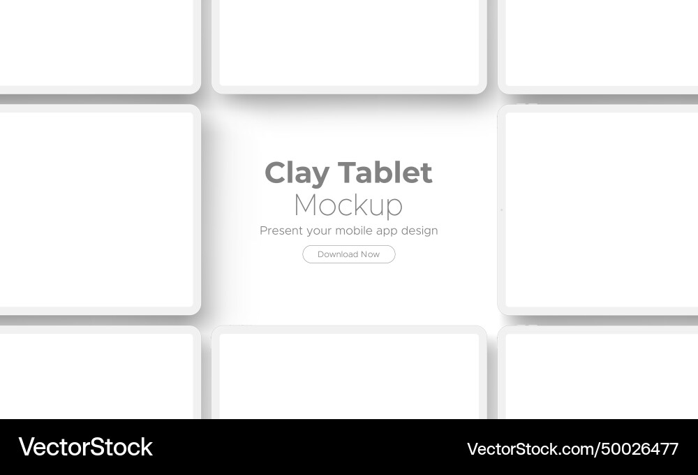 Clay tablet computers for showing app design Clay tablet computers for showing app design vector image