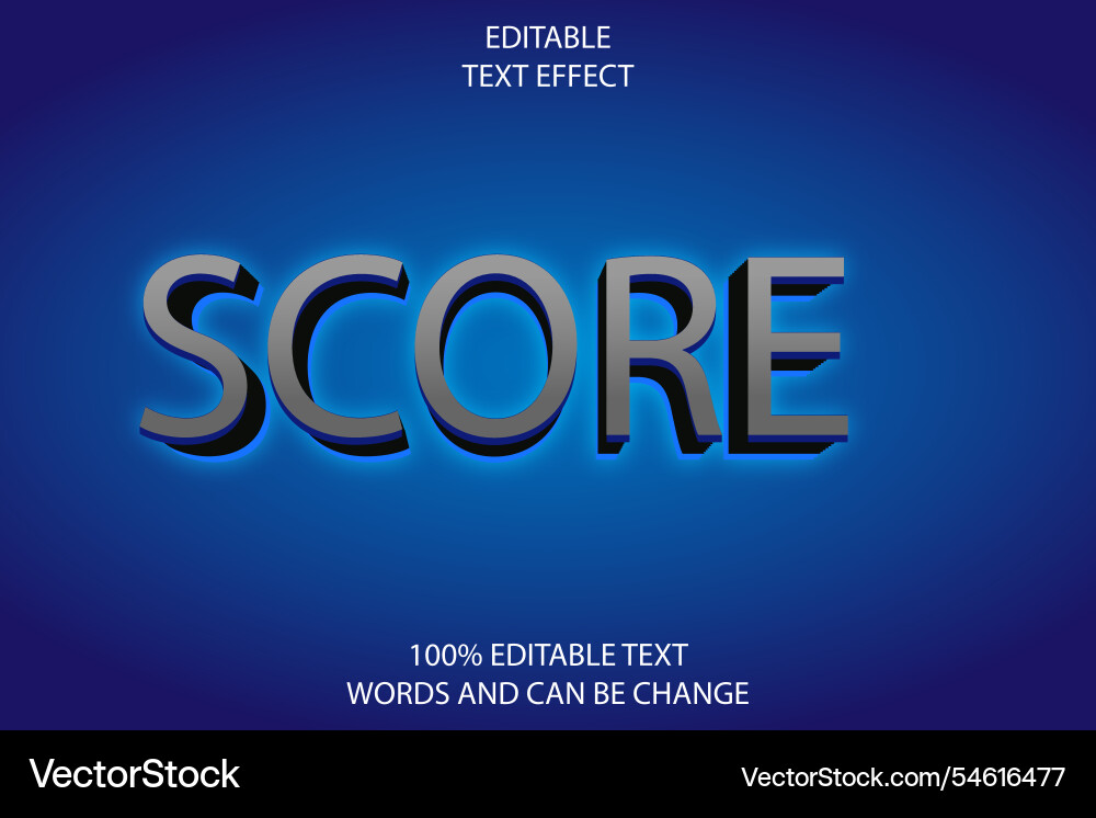 Editable text effect 3d emboss modern style Editable text effect 3d emboss modern style Vector Image