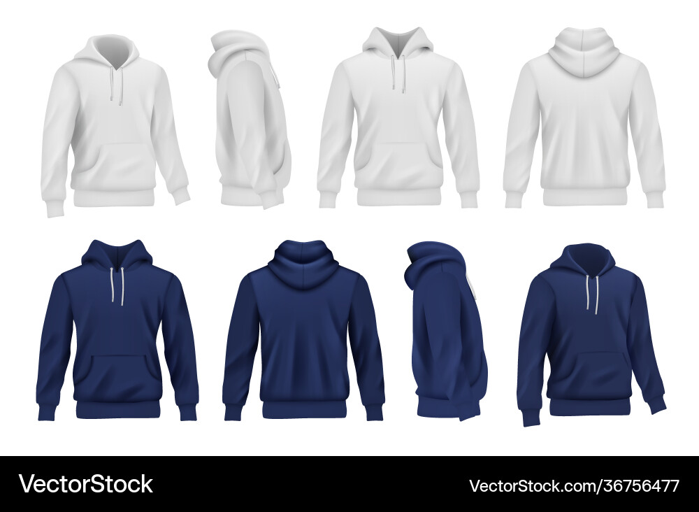 Hoodie collection black and white sport casual vector image