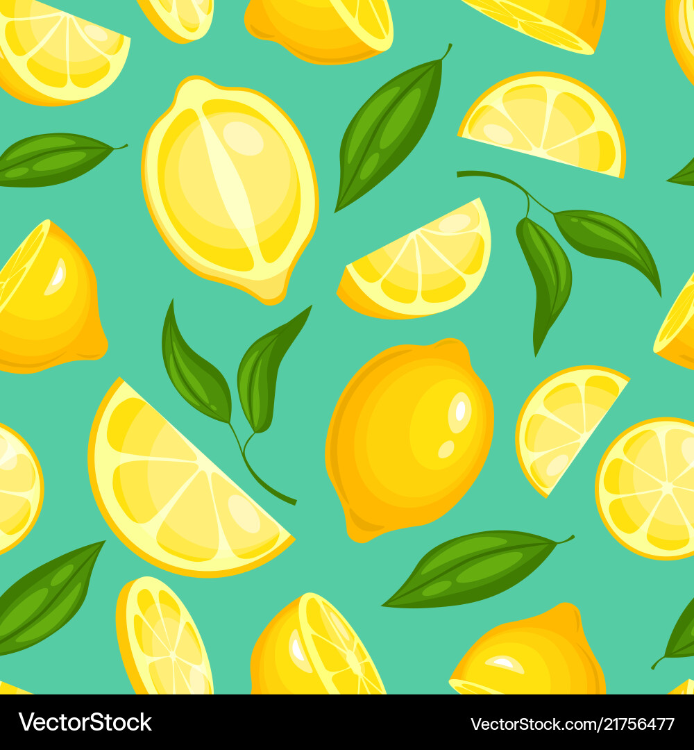 Lemon pattern lemonade exotic yellow juicy fruit Lemon pattern lemonade exotic yellow juicy fruit vector image