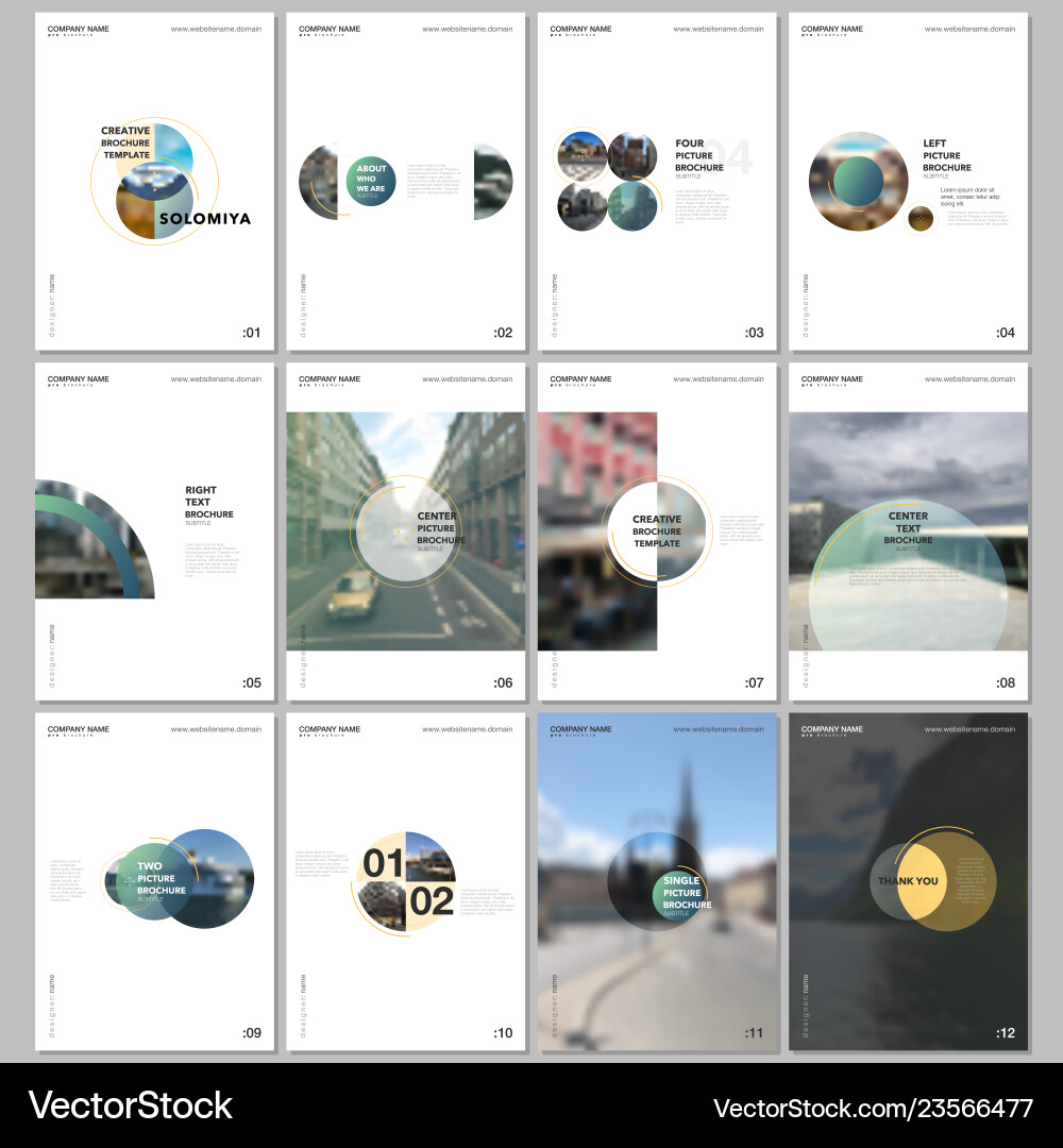 Minimal brochure templates with circles round Vector Image