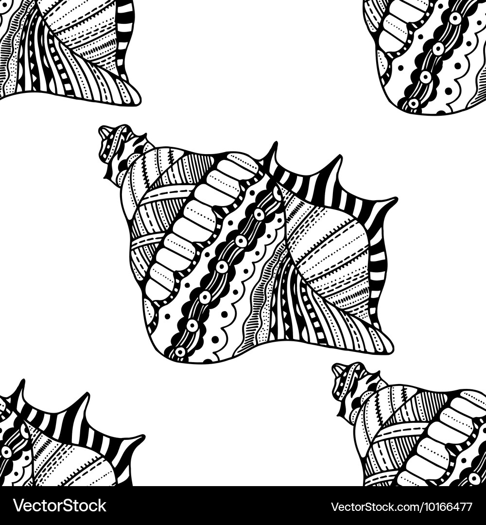 Seashell seamless pattern Vector Image