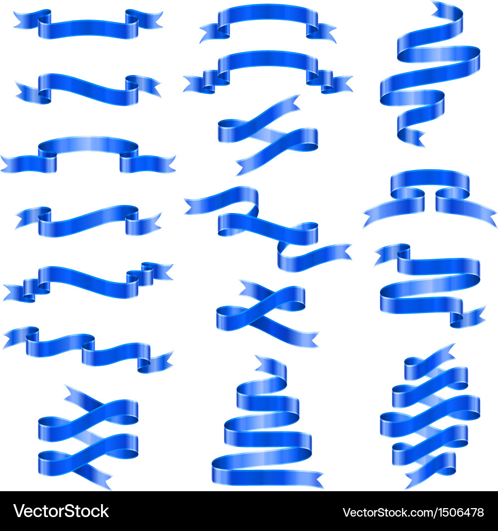 Blue Ribbon Collection Royalty Free Vector Image