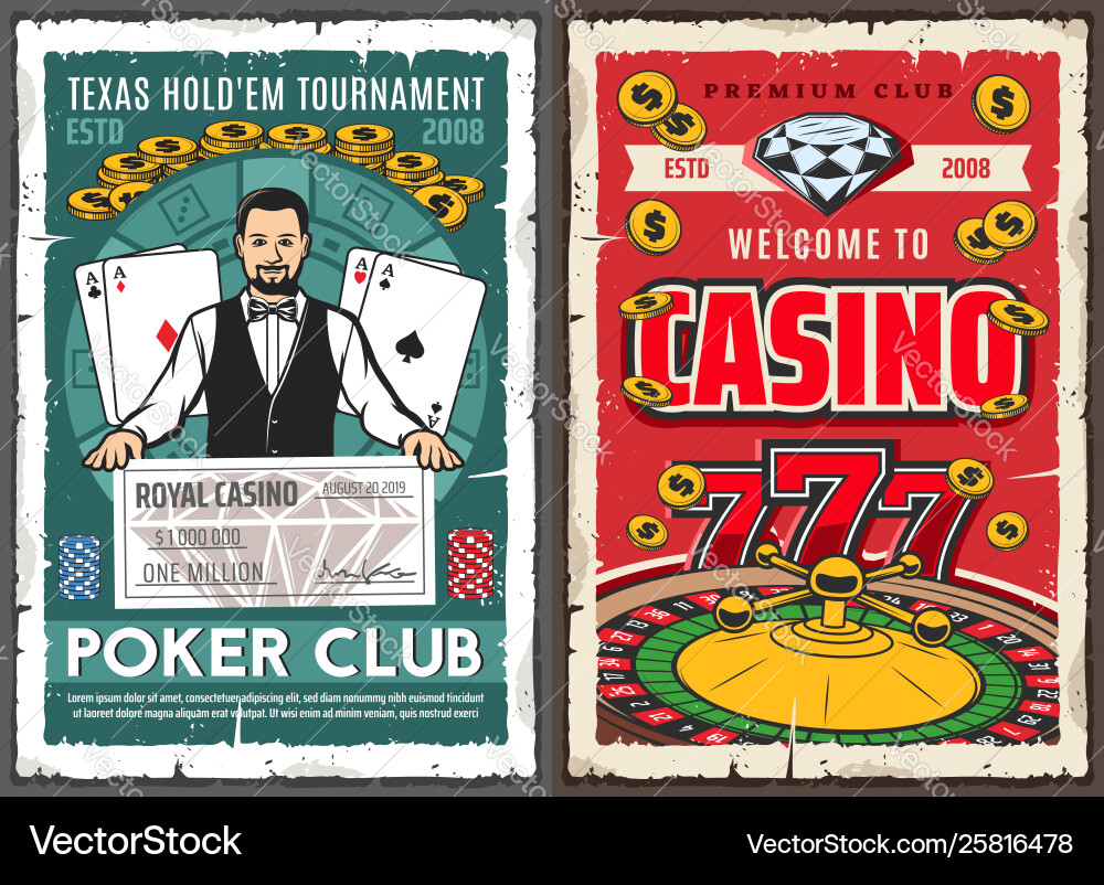 Casino Poker Jackpot Croupier und Glücksspielkarten Casino Poker Jackpot Croupier und Glücksspielkarten vektorbild
