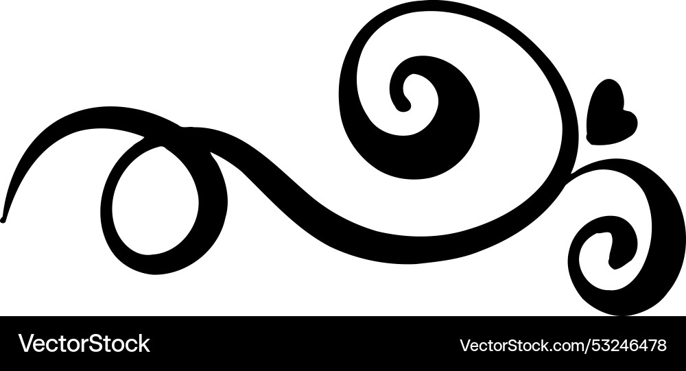 Curl calligraphy graphic line romantic pattern Vector Image
