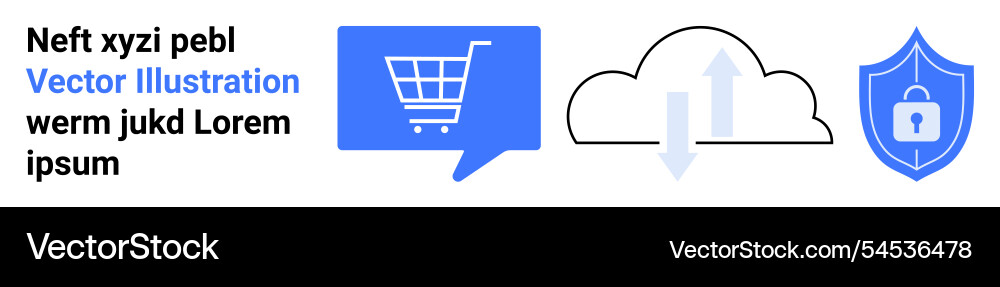 E-commerce security and cloud backup concepts vector image