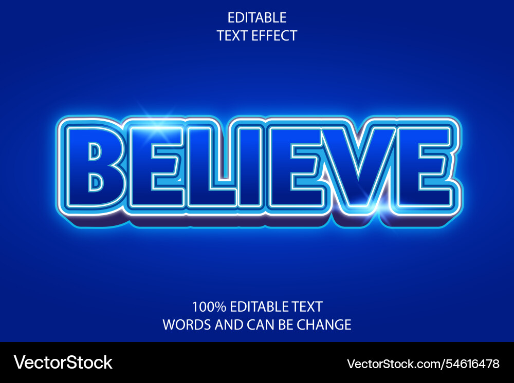 Editable text effect 3d emboss modern style Vector Image