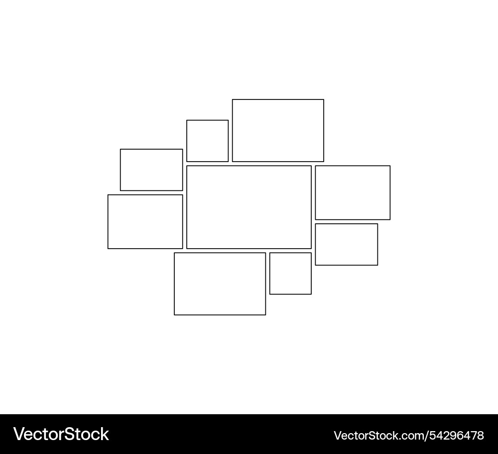 Frame collage from square and rectangle shape vector image