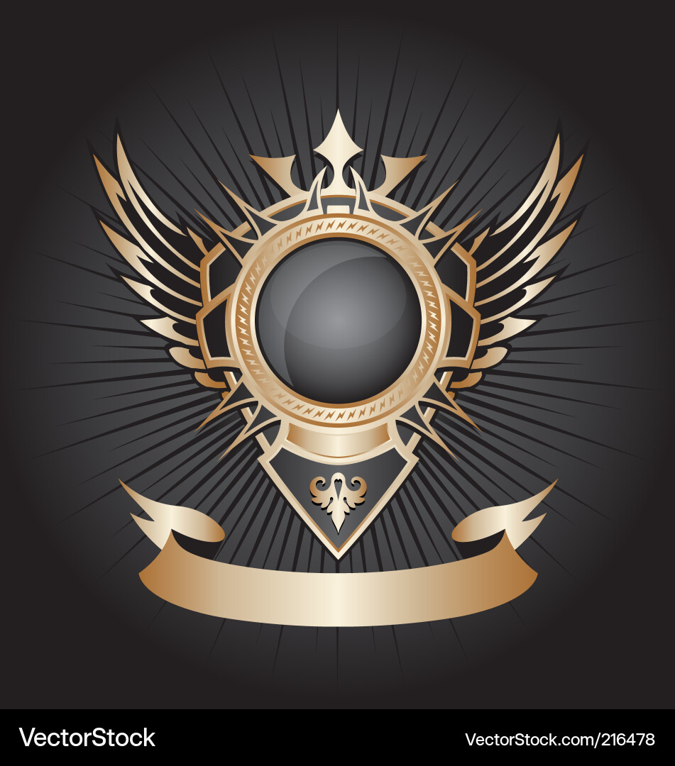 Heraldic Shield with Regal Elements vector image