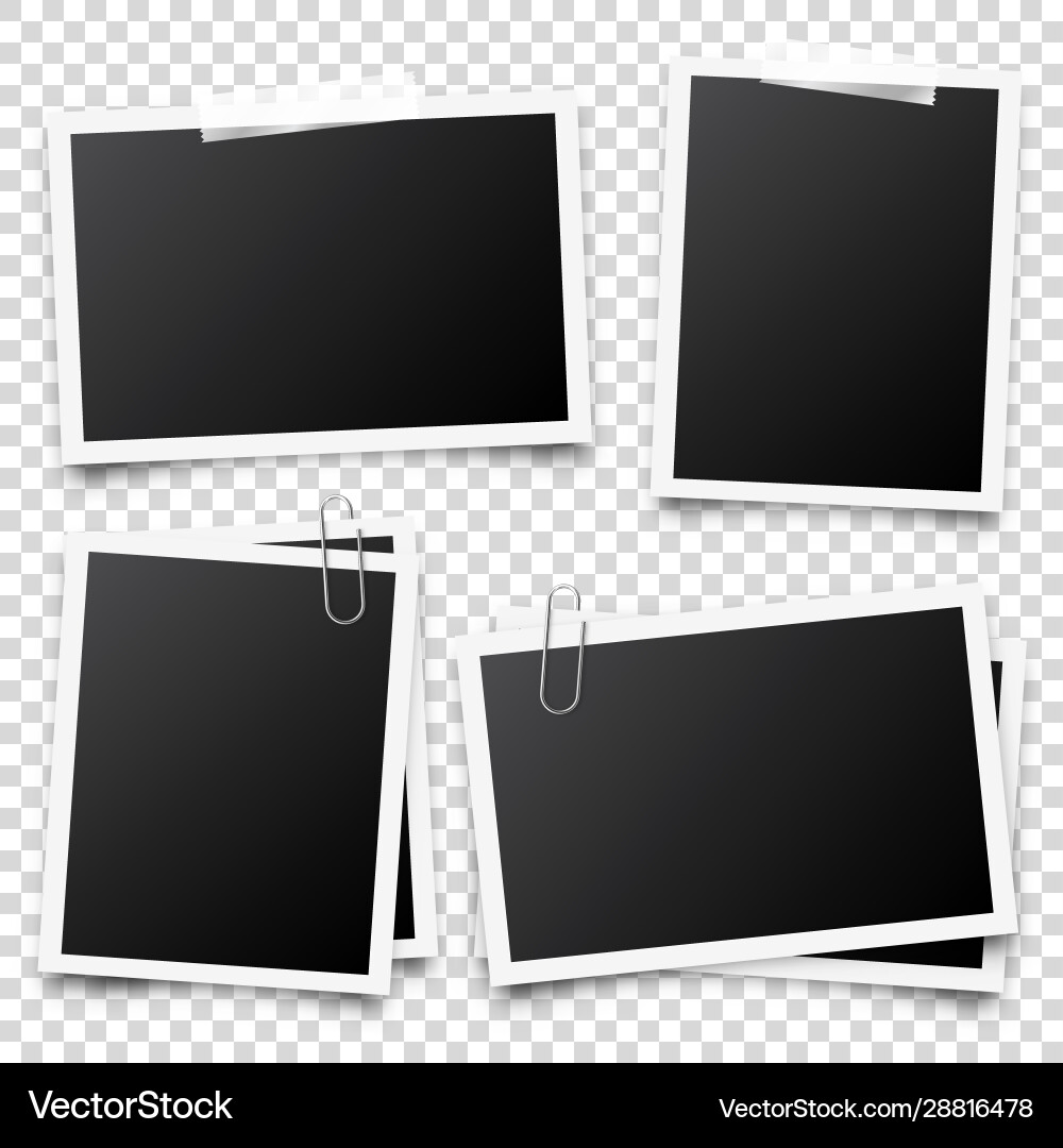 Retro Photo Card Set - Film & Papierclip Vektorbild