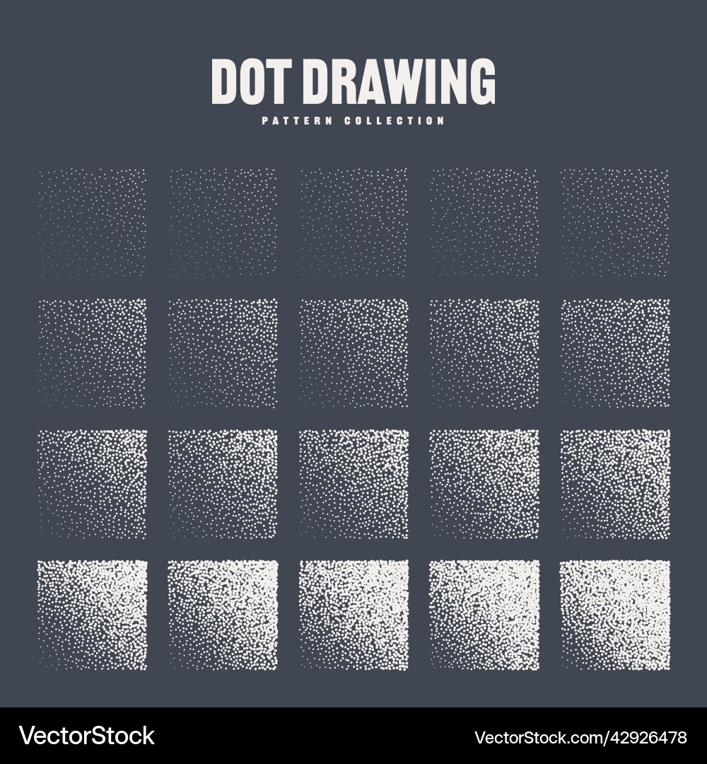 Square shaped dotted objects stipple elements Square shaped dotted objects stipple elements vector image