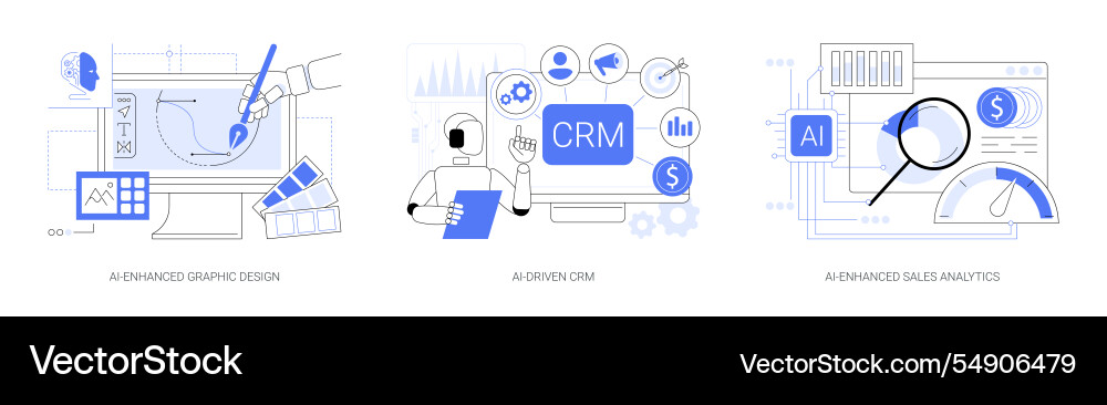 AI Software Concepts Vector Image