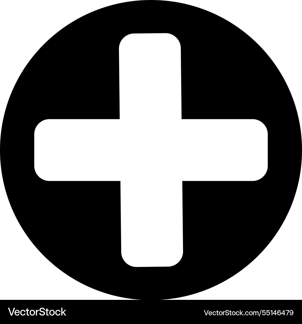 Cross black button file eps Vector Image