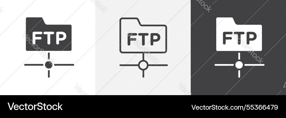 Ftp icons collection graphic designs for ui Vector Image