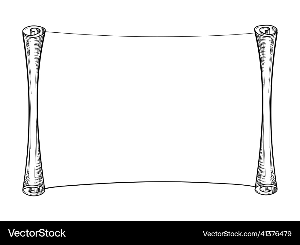 Horizontal scroll paper ancient shape Horizontal scroll paper ancient shape vector image