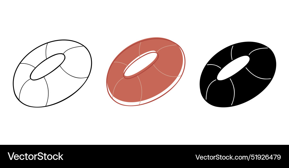 One simple inflatable ring in different colors Vector Image