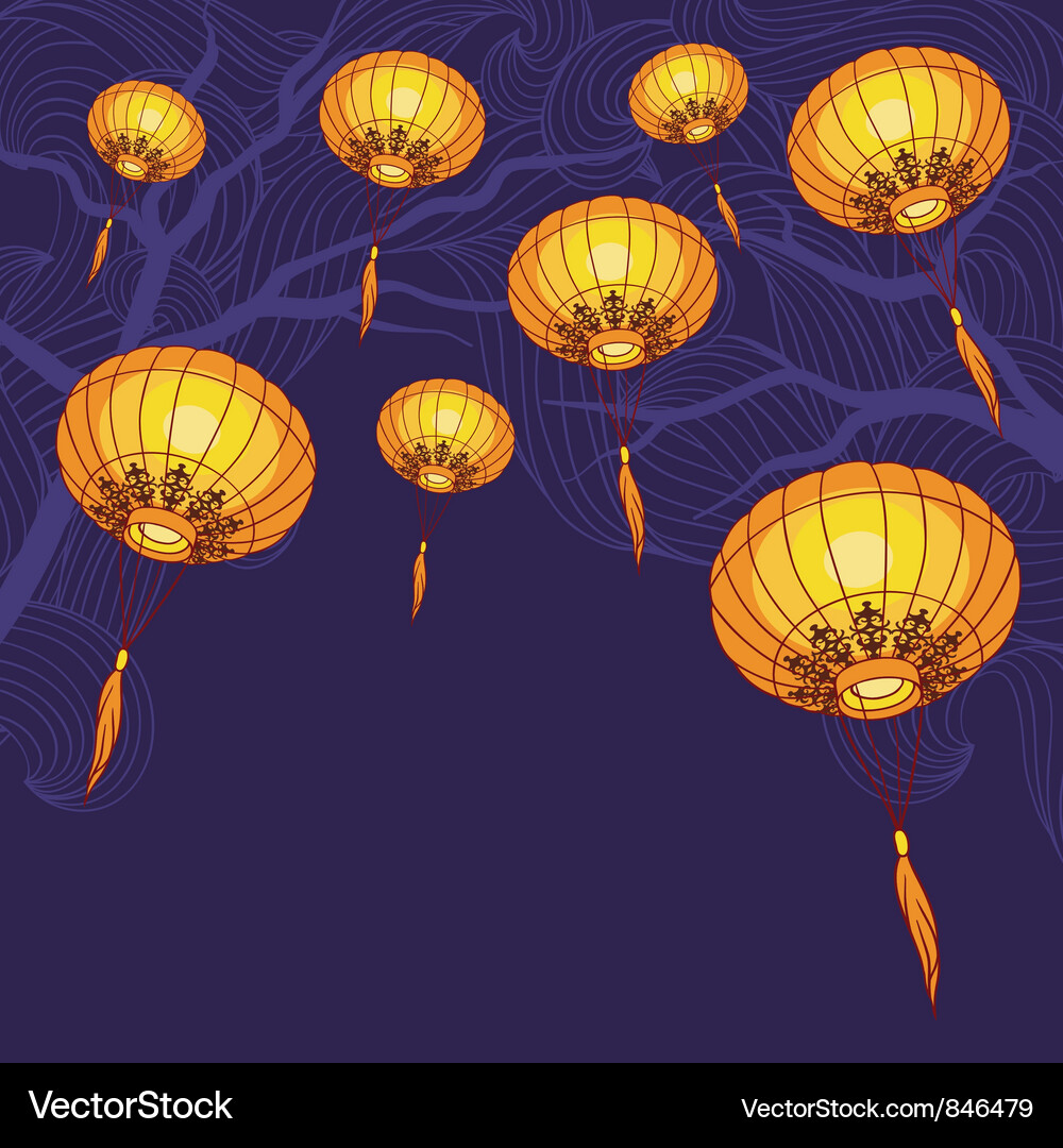 Traditional Chinese Lanterns Vector Image