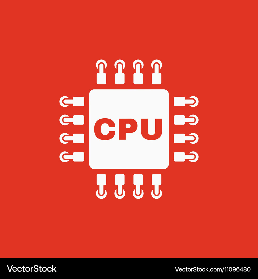 Cpu icon microprocessor and processor symbol Vector Image
