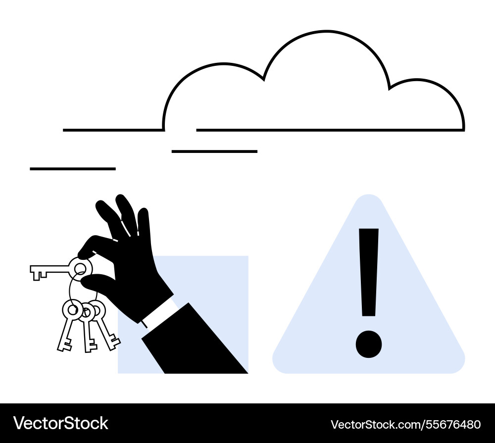 Cybersecurity risk in cloud data access through Cybersecurity risk in cloud data access through vector image