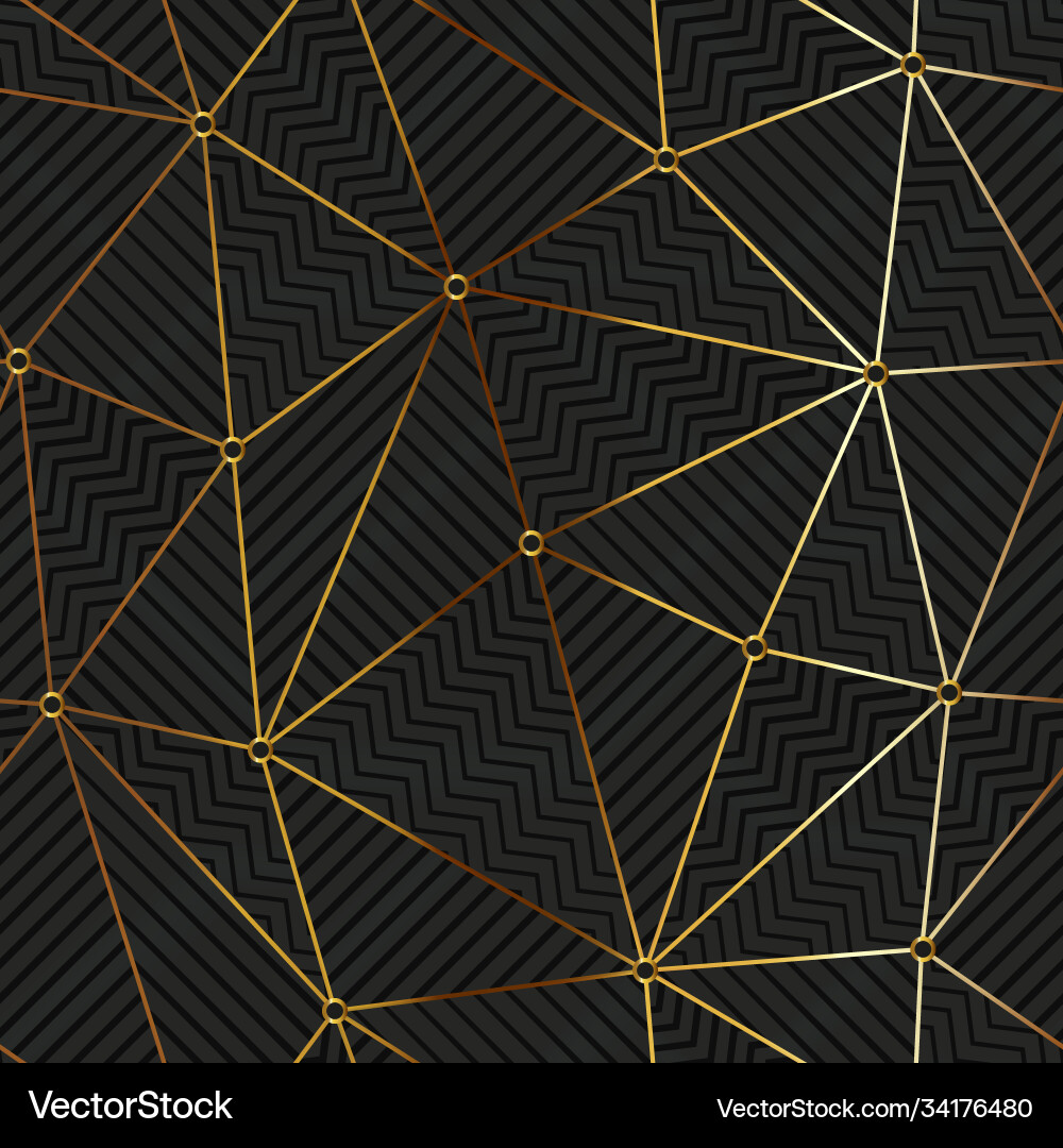 Gold triangle grid seamless pattern Gold triangle grid seamless pattern vector image