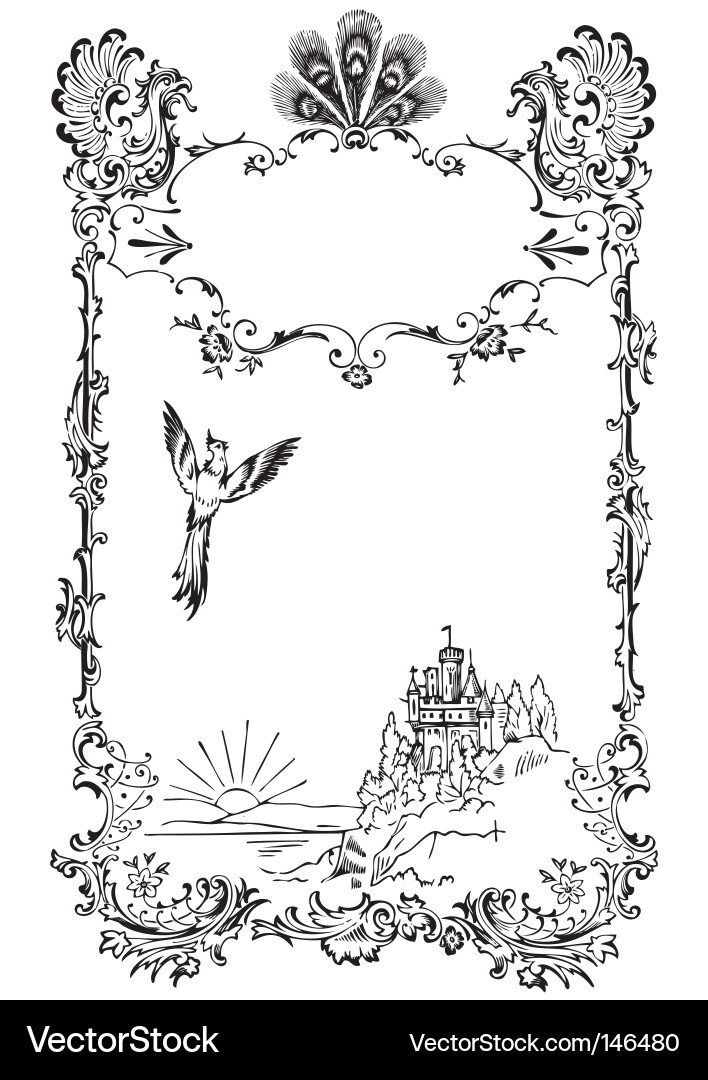 Ornate Floral Frame Vector Image