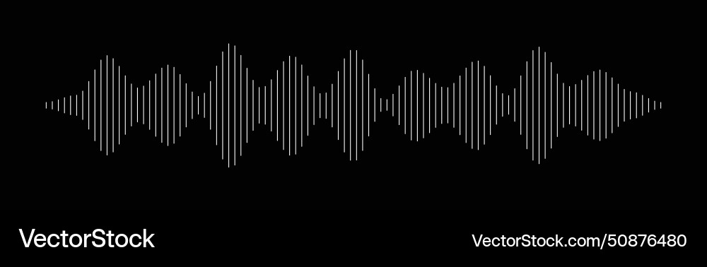 Sound wave pattern audio waveform for radio vector image