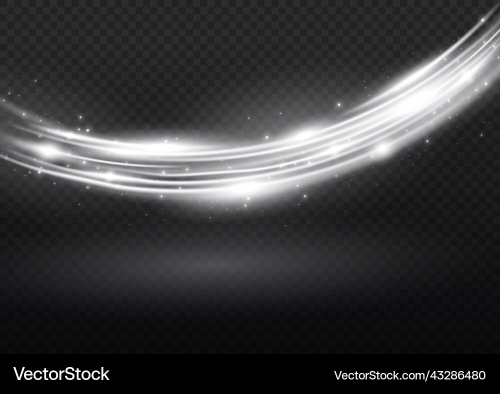 Weiße stumpfe Spur wellige Linie der Lichtgeschwindigkeit Weiße stumpfe Spur wellige Linie der Lichtgeschwindigkeit vektorbild