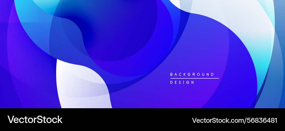 Abstract fluid shapes overlap creating dynamic Vector Image