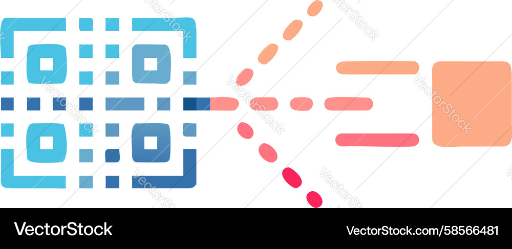 Dynamic Gradient QR Code Icon Vector Image